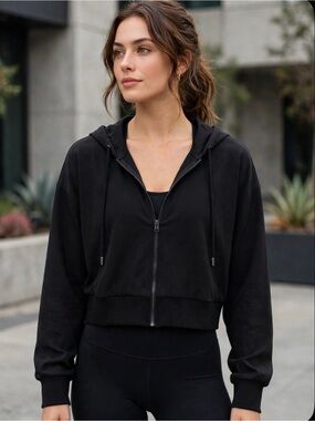 Express Black Zip-Up Hoodie Jacket - Women